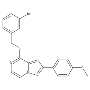 4-[(3-Bromobenzyl)thio]-2-(4-methoxyphenyl)pyrazolo[1,5-a]pyrazine Structure
