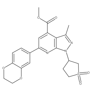 methyl 6-(2,3-dihydrobenzo[b][1,4]dioxin-6-yl)-1-(1,1-dioxidotetrahydrothiophen-3-yl)-3-methyl-1H-pyrazolo[3,4-b]pyridine-4-carboxylate Structure