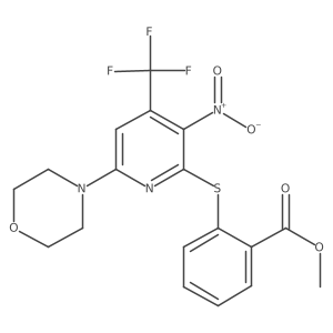 2-(6-Morpholin-4-YL-3-nitro-4-trifluoromethyl-pyridin-2-ylsulfanyl)-benzoic acid methyl ester Structure