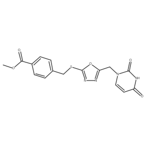 methyl 4-(((5-((2,4-dioxo-3,4-dihydropyrimidin-1(2H)-yl)methyl)-1,3,4-oxadiazol-2-yl)thio)methyl)benzoate Structure