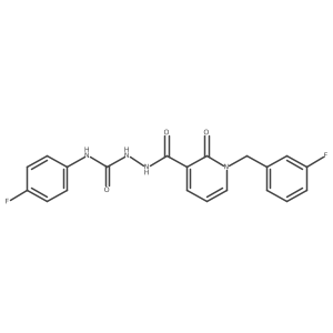 2-(1-(3-fluorobenzyl)-2-oxo-1,2-dihydropyridine-3-carbonyl)-N-(4-fluorophenyl)hydrazinecarboxamide Structure