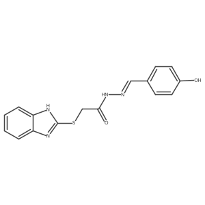 2-(1H-benzimidazol-2-ylsulfanyl)-N-[(Z)-(4-hydroxyphenyl)methylideneamino]acetamide Structure