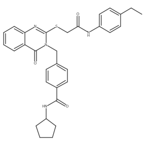 N-cyclopentyl-4-((2-((2-((4-ethylphenyl)amino)-2-oxoethyl)thio)-4-oxoquinazolin-3(4H)-yl)methyl)benzamide Structure