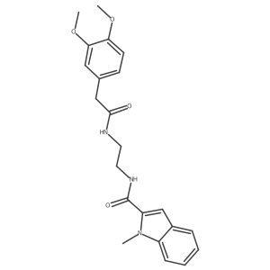 COc1ccc(CC(=O)NCCNC(=O)c2cc3ccccc3n2C)cc1OC结构式