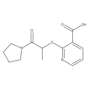 2-{[1-Oxo-1-(pyrrolidin-1-yl)propan-2-yl]sulfanyl}pyridine-3-carboxylic acid结构式