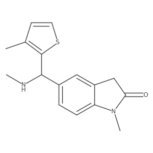 1,3-Dihydro-1-methyl-5-[(methylamino)(3-methyl-2-thienyl)methyl]-2H-indol-2-one结构式