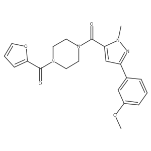 (4-(furan-2-carbonyl)piperazin-1-yl)(3-(3-methoxyphenyl)-1-methyl-1H-pyrazol-5-yl)methanone结构式