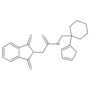 2-(1,3-dioxoisoindolin-2-yl)-N-((1-(thiophen-2-yl)cyclohexyl)methyl)acetamide结构式