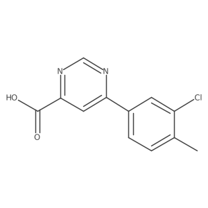 6-(3-Chloro-4-methylphenyl)-4-pyrimidinecarboxylic acid Structure