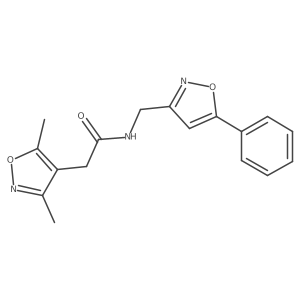 2-(3,5-dimethylisoxazol-4-yl)-N-((5-phenylisoxazol-3-yl)methyl)acetamide结构式