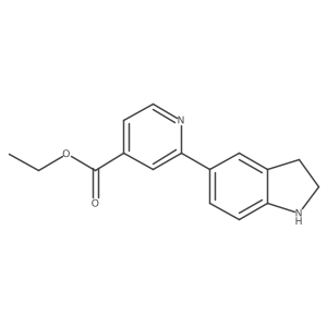 Ethyl 2-(2,3-dihydro-1H-indol-5-yl)-4-pyridinecarboxylate结构式