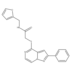 N-(2-furylmethyl)-2-[(2-phenylpyrazolo[1,5-a]pyrazin-4-yl)thio]acetamide Structure