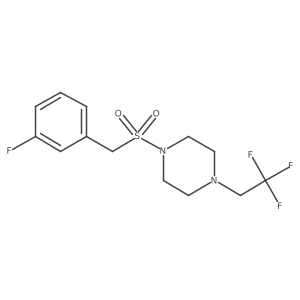 1-((3-Fluorobenzyl)sulfonyl)-4-(2,2,2-trifluoroethyl)piperazine结构式