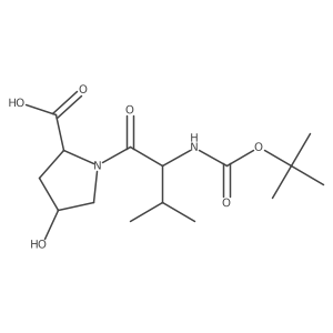 1-(Boc-L-valyl)-(4S)-4-hydroxy-D-proline Structure