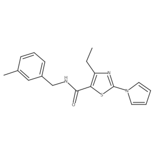 4-ethyl-N-(3-methylbenzyl)-2-(1H-pyrrol-1-yl)thiazole-5-carboxamide结构式