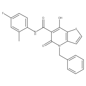 4-benzyl-N-(4-fluoro-2-methylphenyl)-7-hydroxy-5-oxo-4H,5H-thieno[3,2-b]pyridine-6-carboxamide Structure