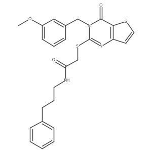 2-{[3-(3-methoxybenzyl)-4-oxo-3,4-dihydrothieno[3,2-d]pyrimidin-2-yl]sulfanyl}-N-(3-phenylpropyl)acetamide Structure