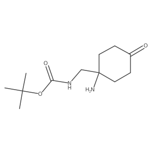 tert-butyl N-[(1-amino-4-oxocyclohexyl)methyl]carbamate结构式