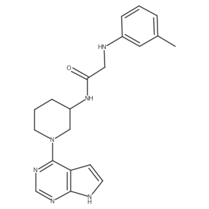 N-(1-(7H-pyrrolo[2,3-d]pyrimidin-4-yl)piperidin-3-yl)-2-(m-tolylamino)acetamide结构式