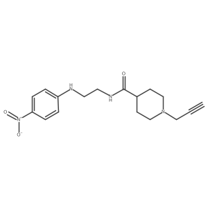 N-{2-[(4-nitrophenyl)amino]ethyl}-1-(prop-2-yn-1-yl)piperidine-4-carboxamide结构式