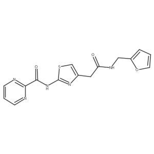 N-(4-(2-((furan-2-ylmethyl)amino)-2-oxoethyl)thiazol-2-yl)pyrimidine-2-carboxamide Structure