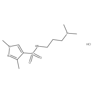 N-(3-(dimethylamino)propyl)-1,3-dimethyl-1H-pyrazole-4-sulfonamide hydrochloride结构式