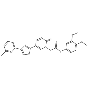 N-(3,4-dimethoxyphenyl)-2-{5-[3-(3-methylphenyl)-1,2,4-oxadiazol-5-yl]-2-oxopyridin-1(2H)-yl}acetamide结构式