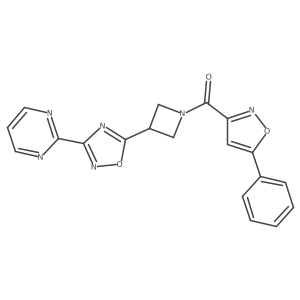 (5-Phenylisoxazol-3-yl)(3-(3-(pyrimidin-2-yl)-1,2,4-oxadiazol-5-yl)azetidin-1-yl)methanone Structure