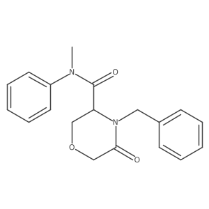 4-benzyl-N-methyl-5-oxo-N-phenylmorpholine-3-carboxamide结构式