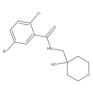 5-bromo-2-chloro-N-((4-hydroxytetrahydro-2H-pyran-4-yl)methyl)benzamide结构式