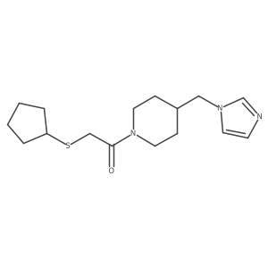 1-(4-((1H-imidazol-1-yl)methyl)piperidin-1-yl)-2-(cyclopentylthio)ethanone结构式
