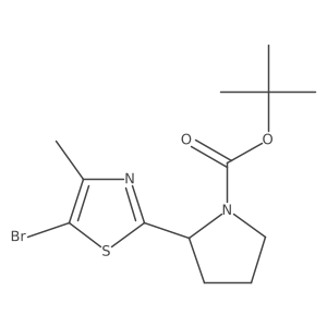 Tert-butyl 2-(5-bromo-4-methyl-1,3-thiazol-2-yl)pyrrolidine-1-carboxylate Structure
