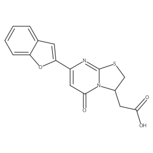 2-(7-(Benzofuran-2-yl)-5-oxo-3,5-dihydro-2H-thiazolo[3,2-a]pyrimidin-3-yl)acetic acid结构式