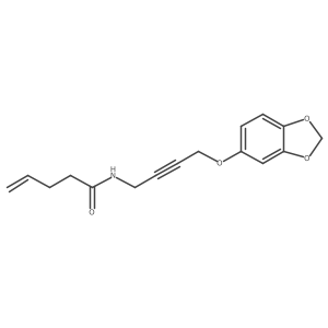 N-(4-(benzo[d][1,3]dioxol-5-yloxy)but-2-yn-1-yl)pent-4-enamide结构式