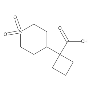 1-(1,1-Dioxidotetrahydro-2H-thiopyran-4-yl)cyclobutane-1-carboxylic acid结构式