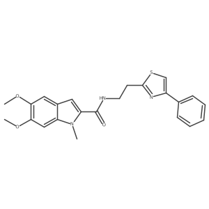 5,6-dimethoxy-1-methyl-N-[2-(4-phenyl-1,3-thiazol-2-yl)ethyl]-1H-indole-2-carboxamide结构式
