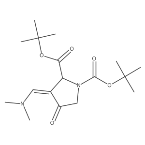 1,2-Pyrrolidinedicarboxylic acid, 3-[(dimethylamino)methylene]-4-oxo-, bis(1,1-dimethylethyl) ester, [S-(E)]- Structure