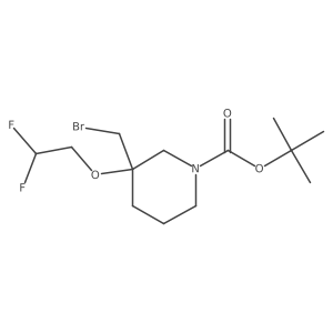 Tert-butyl 3-(bromomethyl)-3-(2,2-difluoroethoxy)piperidine-1-carboxylate结构式