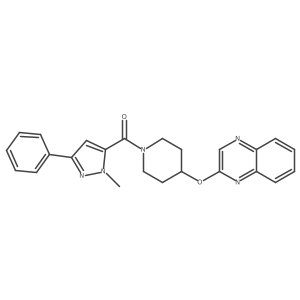 (1-methyl-3-phenyl-1H-pyrazol-5-yl)(4-(quinoxalin-2-yloxy)piperidin-1-yl)methanone结构式