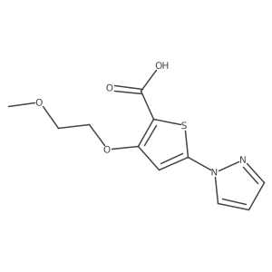 3-(2-Methoxyethoxy)-5-(1H-pyrazol-1-yl)thiophene-2-carboxylic acid Structure