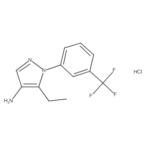 5-ethyl-1-[3-(trifluoromethyl)phenyl]-1H-pyrazol-4-amine hydrochloride结构式