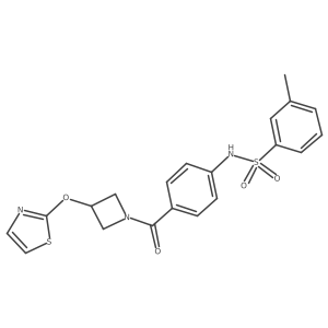 3-methyl-N-(4-(3-(thiazol-2-yloxy)azetidine-1-carbonyl)phenyl)benzenesulfonamide结构式