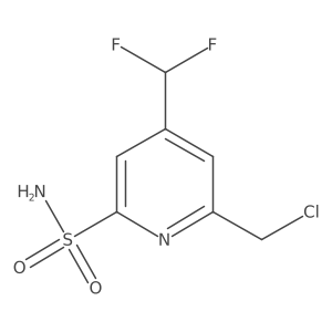 2-(Chloromethyl)-4-(difluoromethyl)pyridine-6-sulfonamide结构式