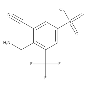 4-(Aminomethyl)-3-cyano-5-(trifluoromethyl)benzene-1-sulfonyl chloride结构式