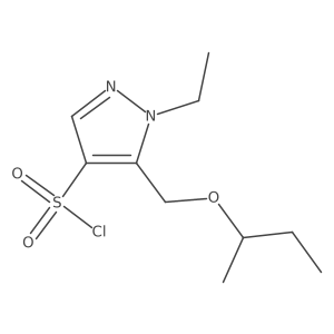 5-(sec-butoxymethyl)-1-ethyl-1H-pyrazole-4-sulfonyl chloride结构式