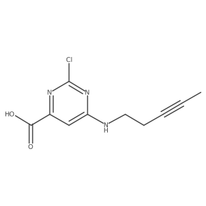 2-Chloro-6-[(pent-3-yn-1-yl)amino]pyrimidine-4-carboxylic acid结构式