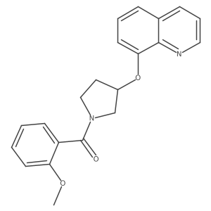 (2-Methoxyphenyl)(3-(quinolin-8-yloxy)pyrrolidin-1-yl)methanone结构式