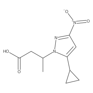 3-(5-Cyclopropyl-3-nitro-1H-pyrazol-1-yl)butanoic acid结构式