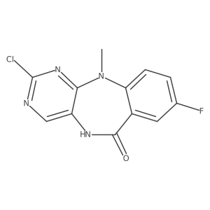 2-Chloro-8-fluoro-11-methyl-5H-benzo[e]pyrimido[5,4-b][1,4]diazepin-6(11H)-one Structure