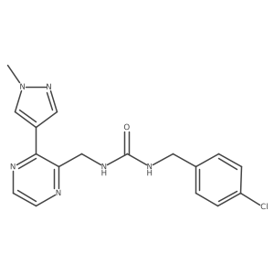 1-(4-chlorobenzyl)-3-((3-(1-methyl-1H-pyrazol-4-yl)pyrazin-2-yl)methyl)urea Structure